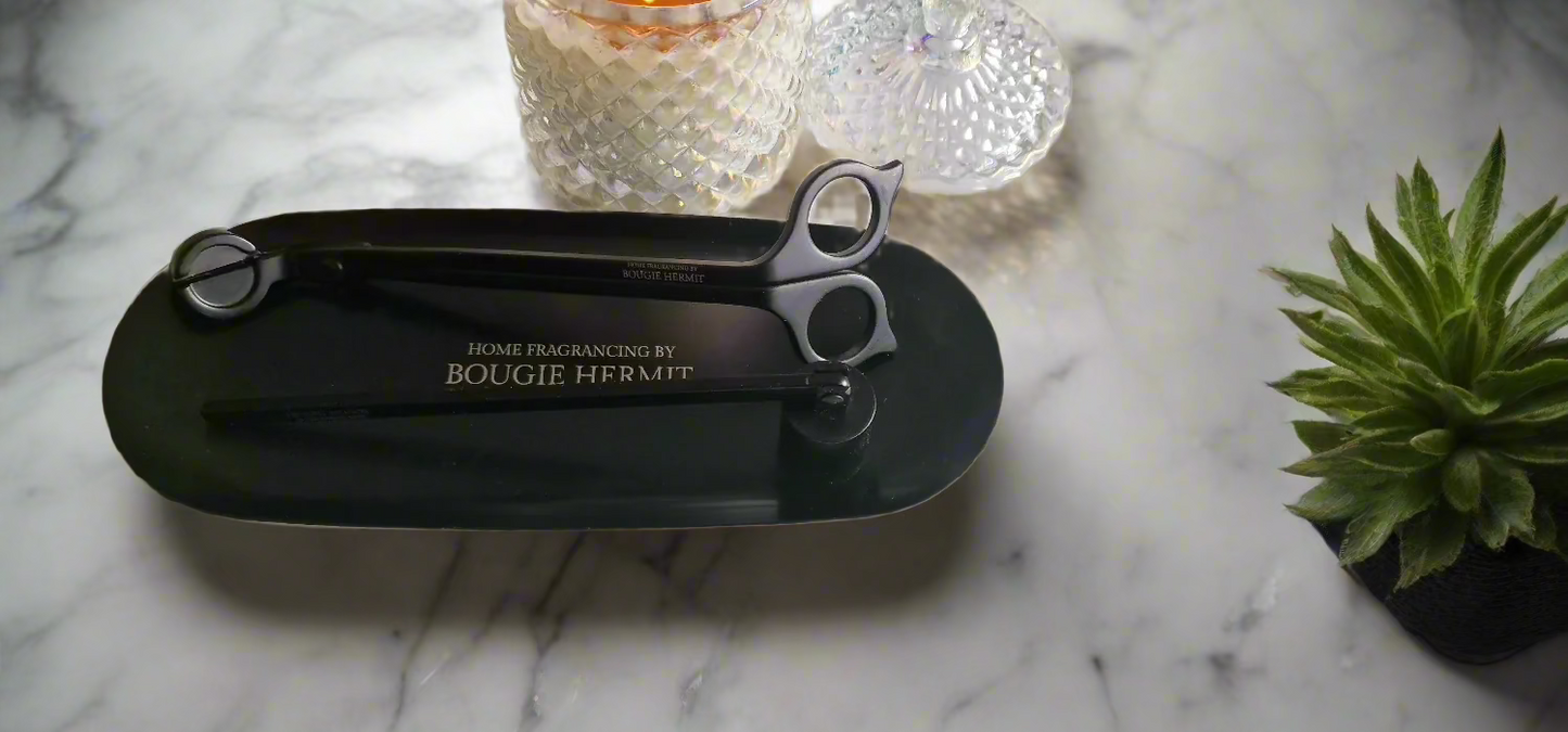Matt Stainless Steel Black Candle Wick Trimmer - Bougie Hermit