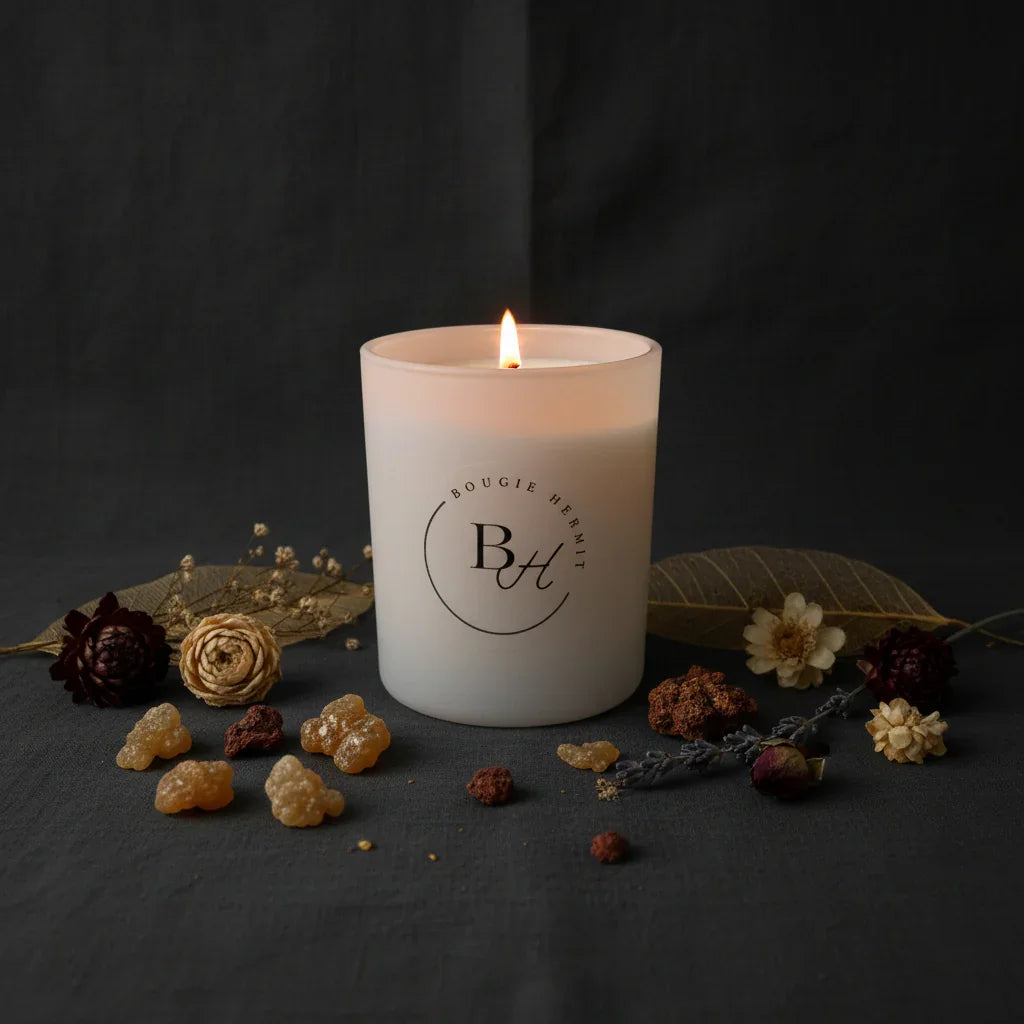 Premium frankincense myrrh luxury candle for Christmas ambiance