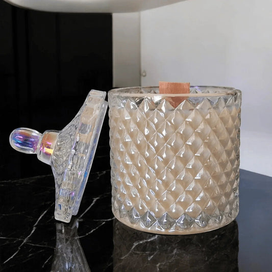 Reusable Bougie Hermit candle jar in Mandarin and Sandalwood