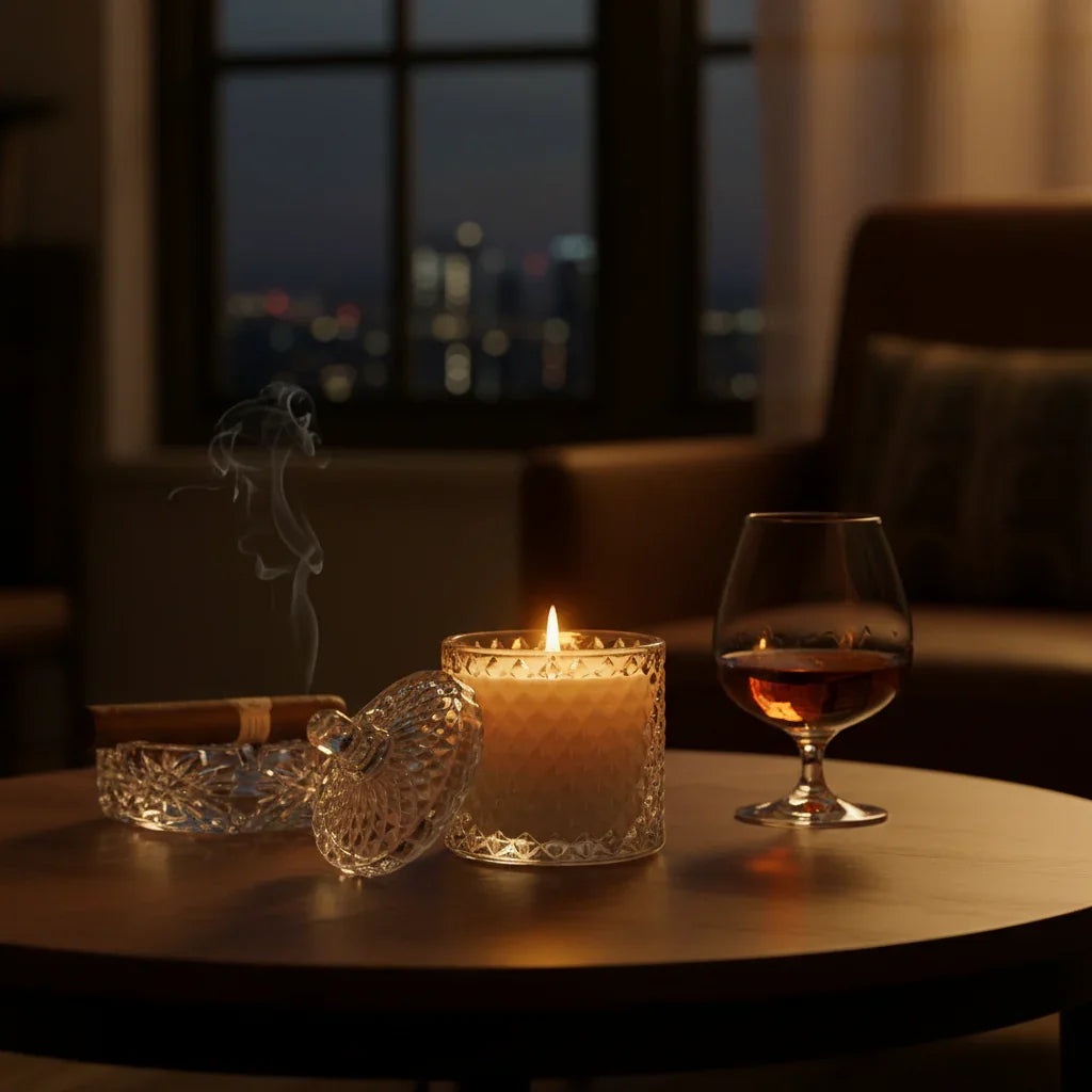 Cognac glass with cigar
